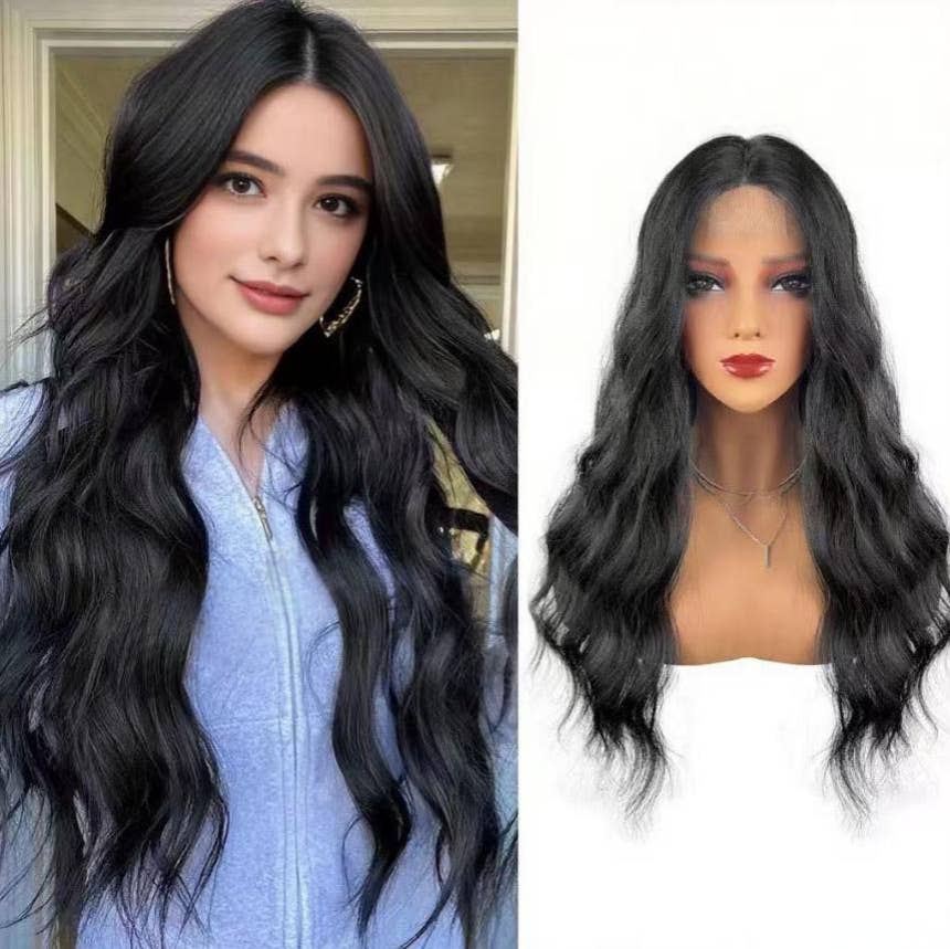 AK Brand - Vendita all'ingrosso Parrucca/toupet - Parrucca Lunga Ondulata da 20 Pollici per Donne Costume Sintetico Uso Quotidiano2