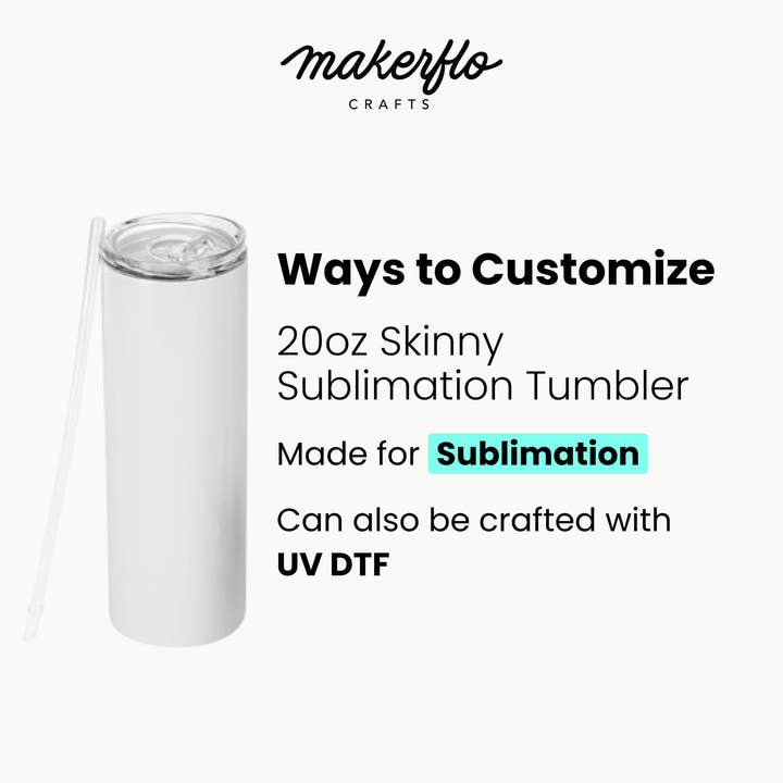 MakerFlo - Wholesale Insulated Mug/Tumbler - Makerflo 20 oz Skinny Sublimation Tumbler