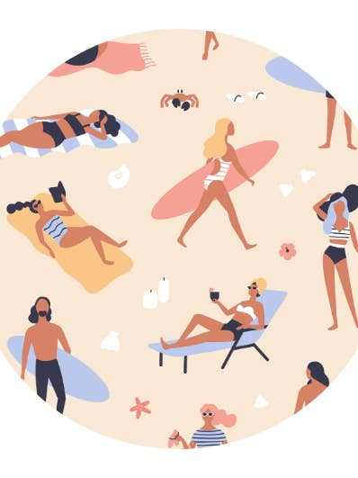 Day at the beach | Closing stickers 10pcs. for wholesale by Fripperies