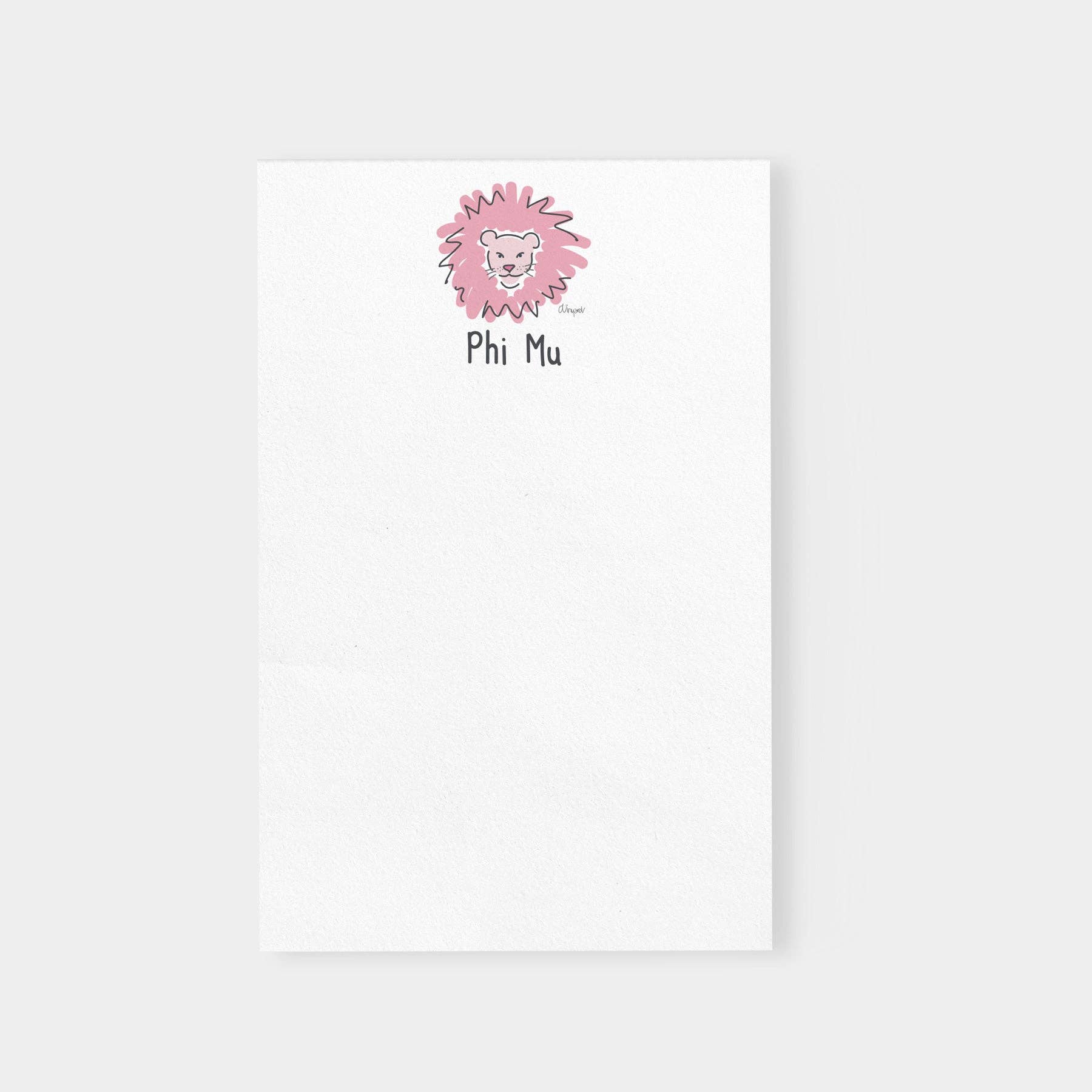 Debbie Vinyard - Wholesale Notepad - Phi Mu Lion Sorority Notepad0