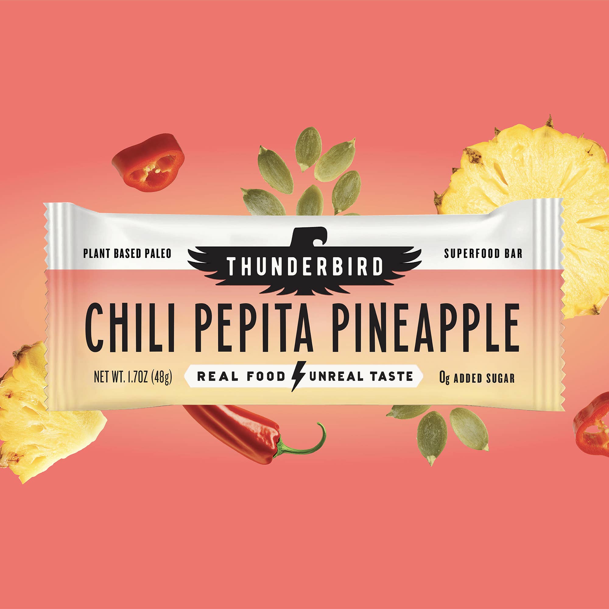 Thunderbird Real Food Bars - Wholesale Snack bar - NEW! Chili Pepita Pineapple - Box of 12 Bars5