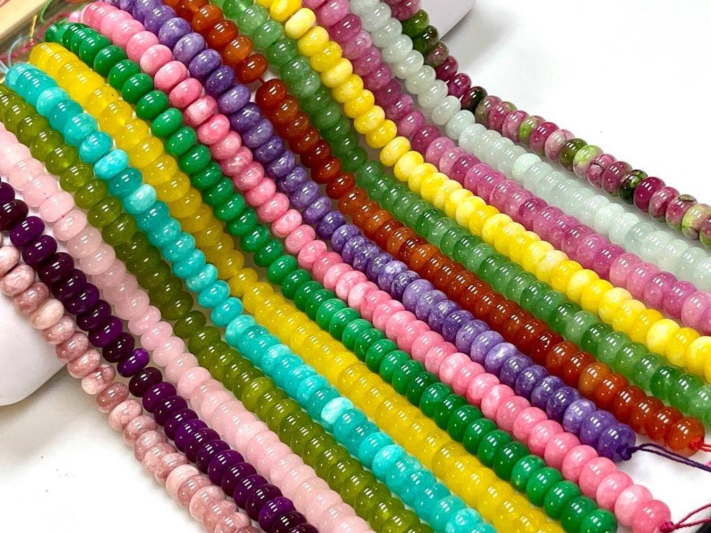 TRIVENI USA INC – wholesale Beads – 10mm Quartz Gemstone Smooth Rondelle shape Beads 16"
