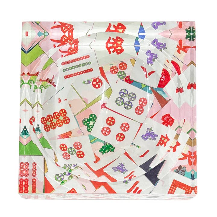 Nicolette Mayer Collection – Großhandel Dekorative Platte/Teller/Schüssel – Mahjong Abstrakte Blütenblatt Acryl Bonbon Ablageschale1