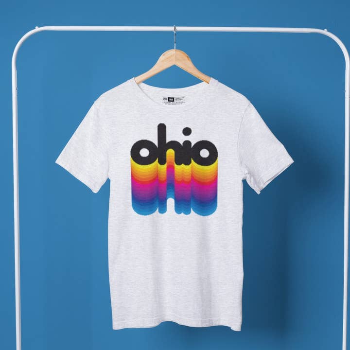 T-shirt arc-en-ciel Ohio - Gris chiné pour la vente par D&W Elements