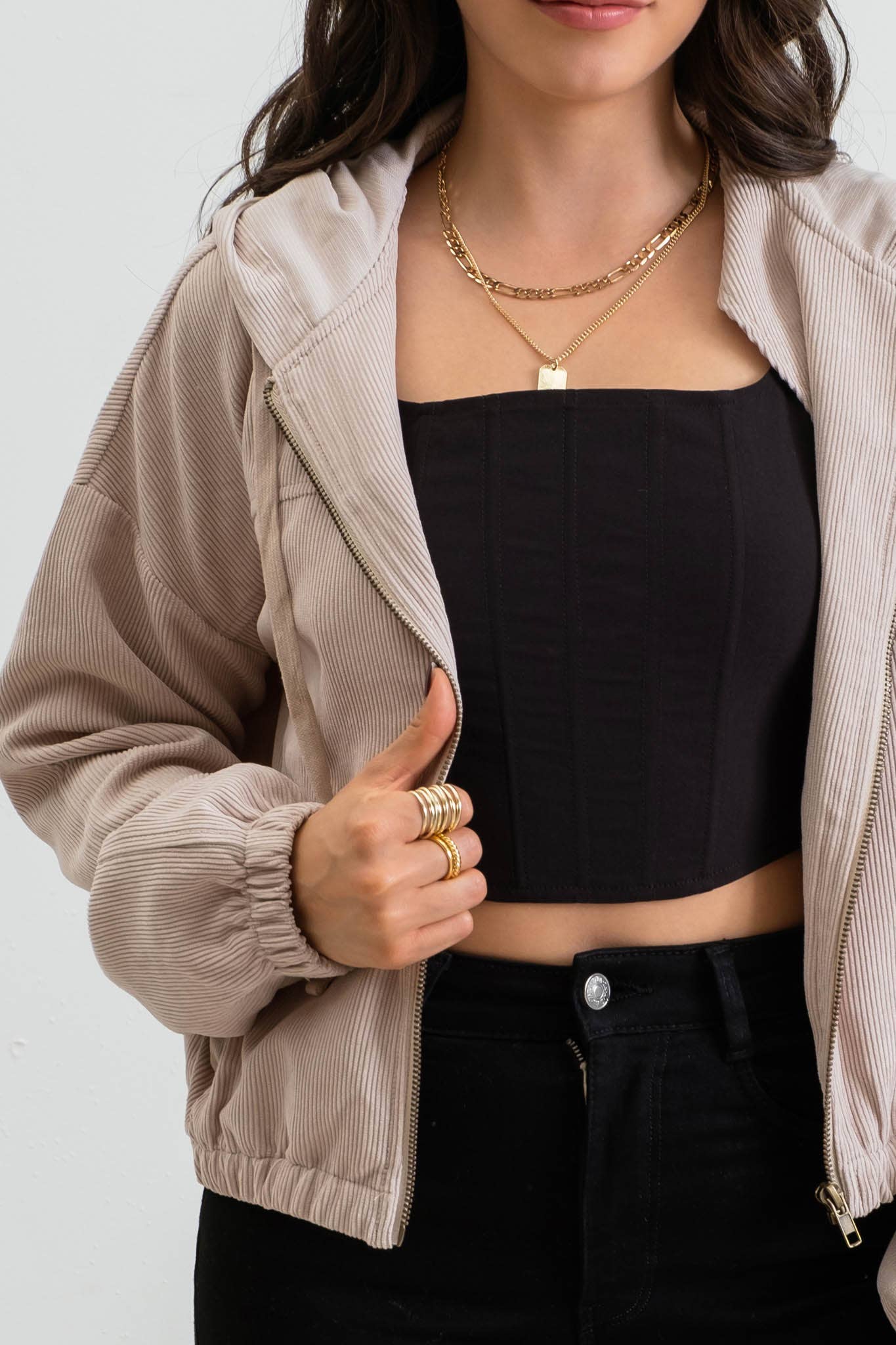 Blu Pepper – Blusão - Mulher por atacado – CASACO DE VELUDO COM ZÍPER36