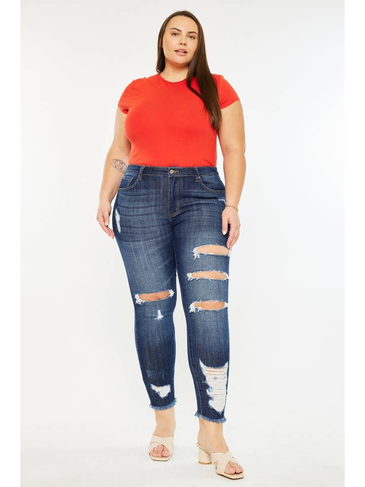 DUNKEL PLUS MID RISE KNÖCHEL SKINNY JEANS für den Großhandel auf Faire