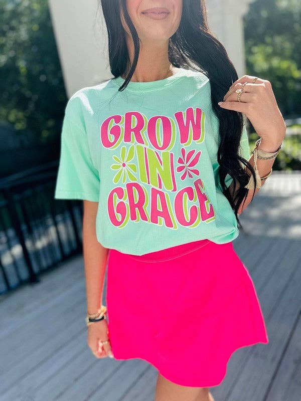 Ö REV Grow In Grace Neon Floral Preppy Tee för wholesale på Faire1