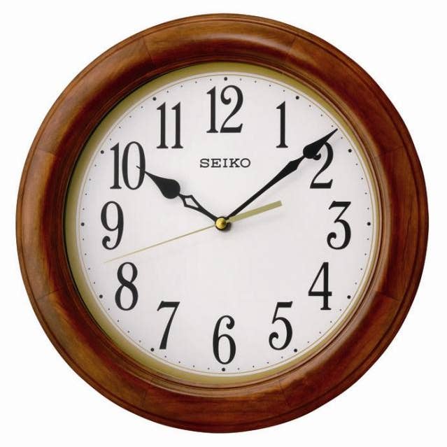 12" Round Wooden Wall Clock for wholesale by Seiko Clocks USA