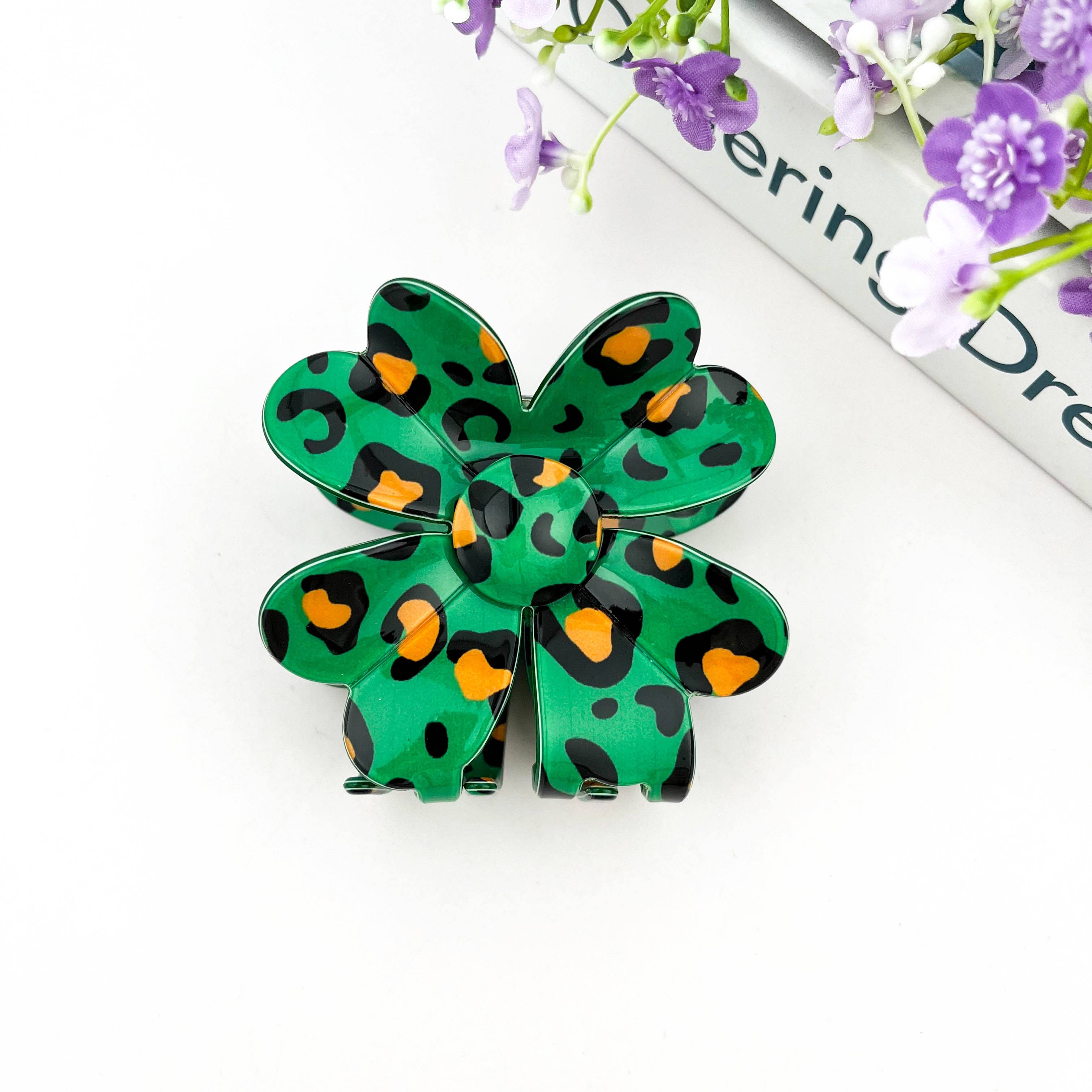 SoapElenGlen - Wholesale Hair Clip - Women's - Four-leaf Clover Claw Clip, St. Patrick's Day Hair Clip2