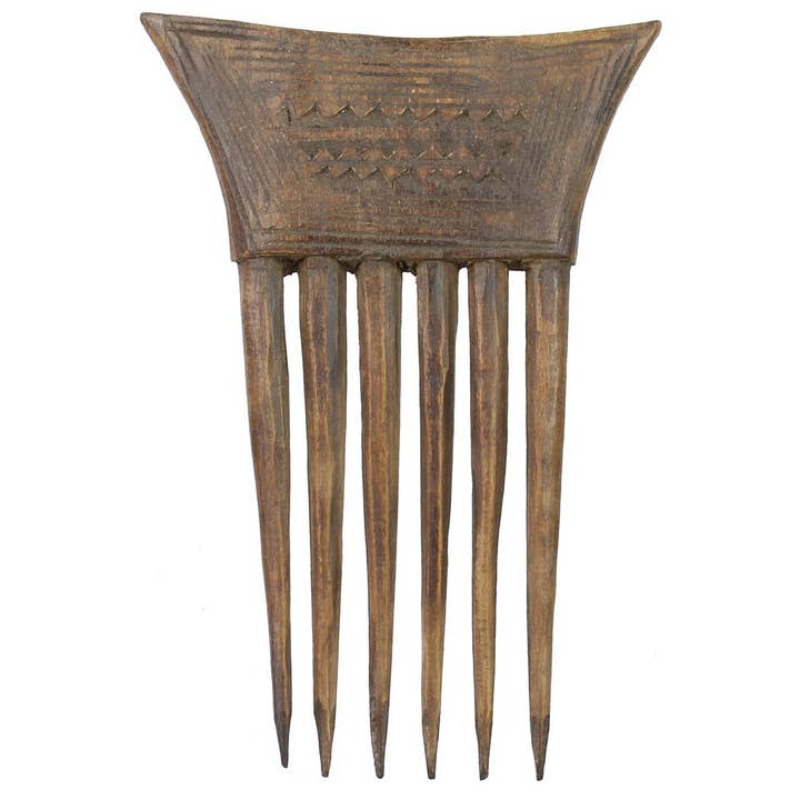 The Niger Bend – wholesale Hårborste/kam – Vintage Baule kam från Elfenbenskusten - 5,25 ”x 3”