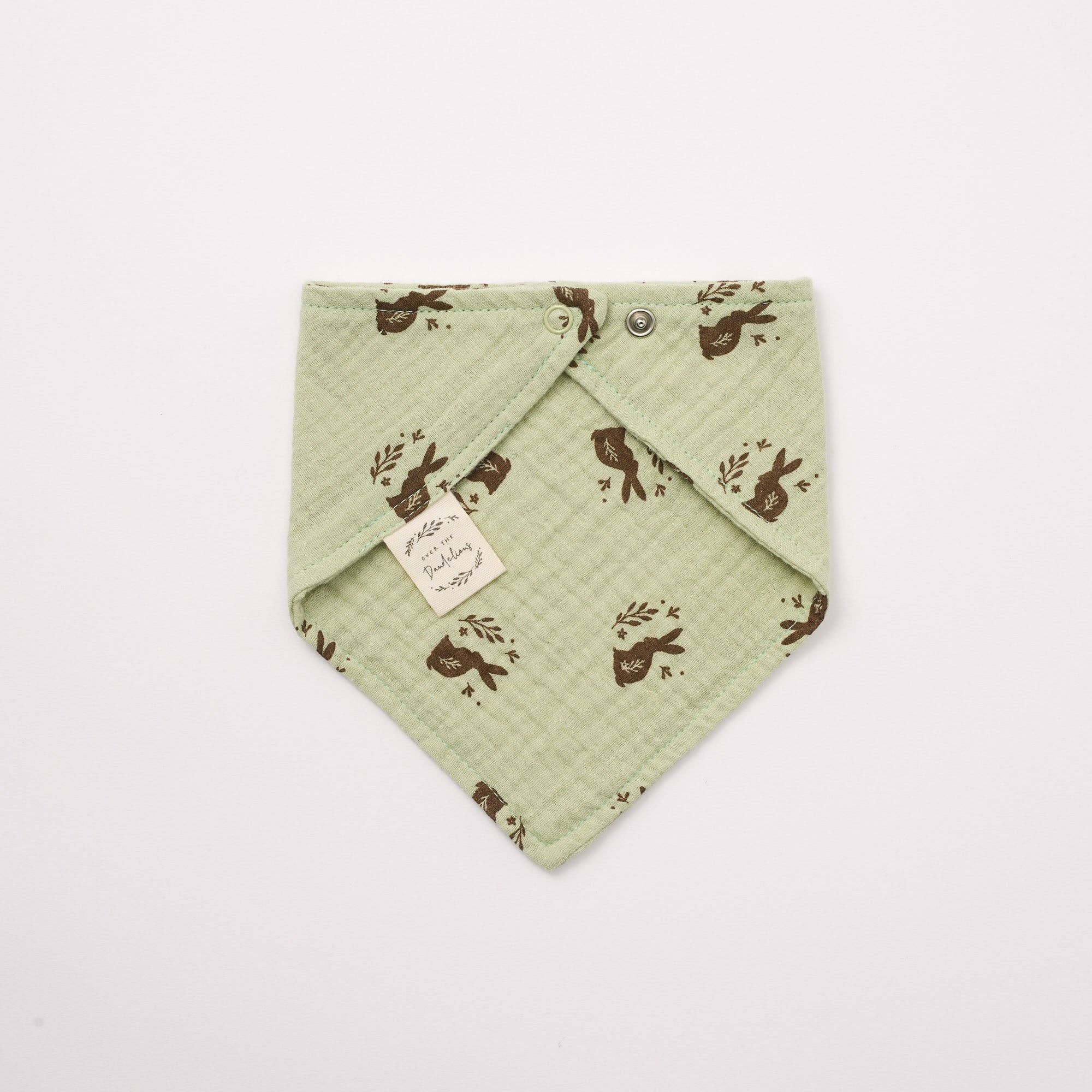 Over the Dandelions - Wholesale Bib - Baby - Organic Muslin Bib Meadow print1