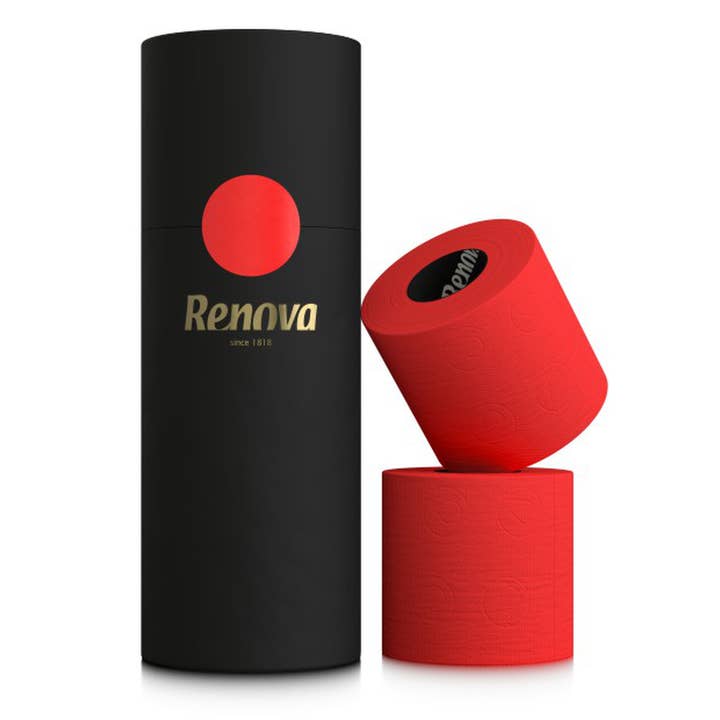 Renova - Wholesale Toilet Paper - Toilet Paper Renova Tubo Gold Red 3 Rolls