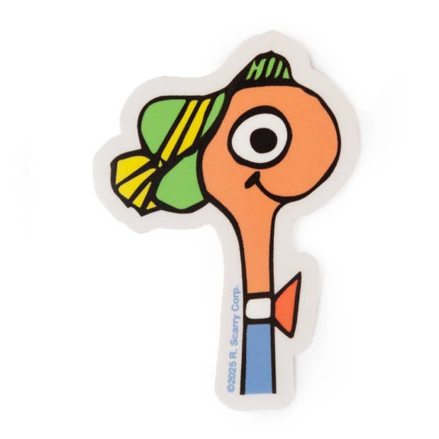 3P4 x Richard Scarry® - Autocollant Buste de Lowly Worm pour la vente par Three Potato Four