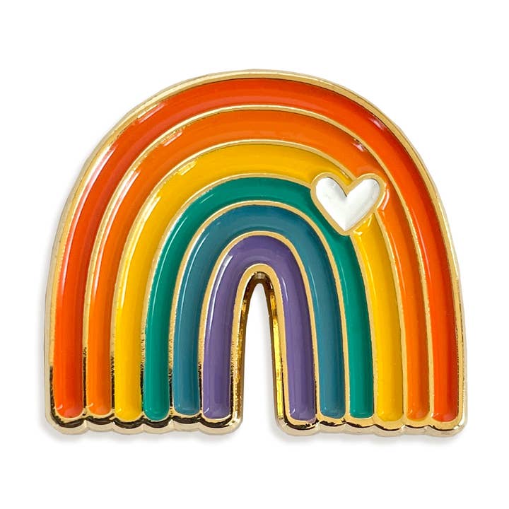 Rainbow Vibes Enamel Pin for wholesale by Night Owl Paper Goods