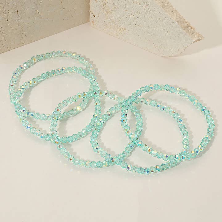 Sensibling Corp. - Wholesale Jewelry Set - 5PCS - Sparkling Faceted Beaded Stackable Stretch Multi Layered Bracelet17