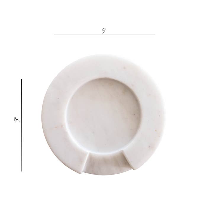 Luxe B Co - Wholesale Spoon Rest - Turned White Marble Round Spoon Rest