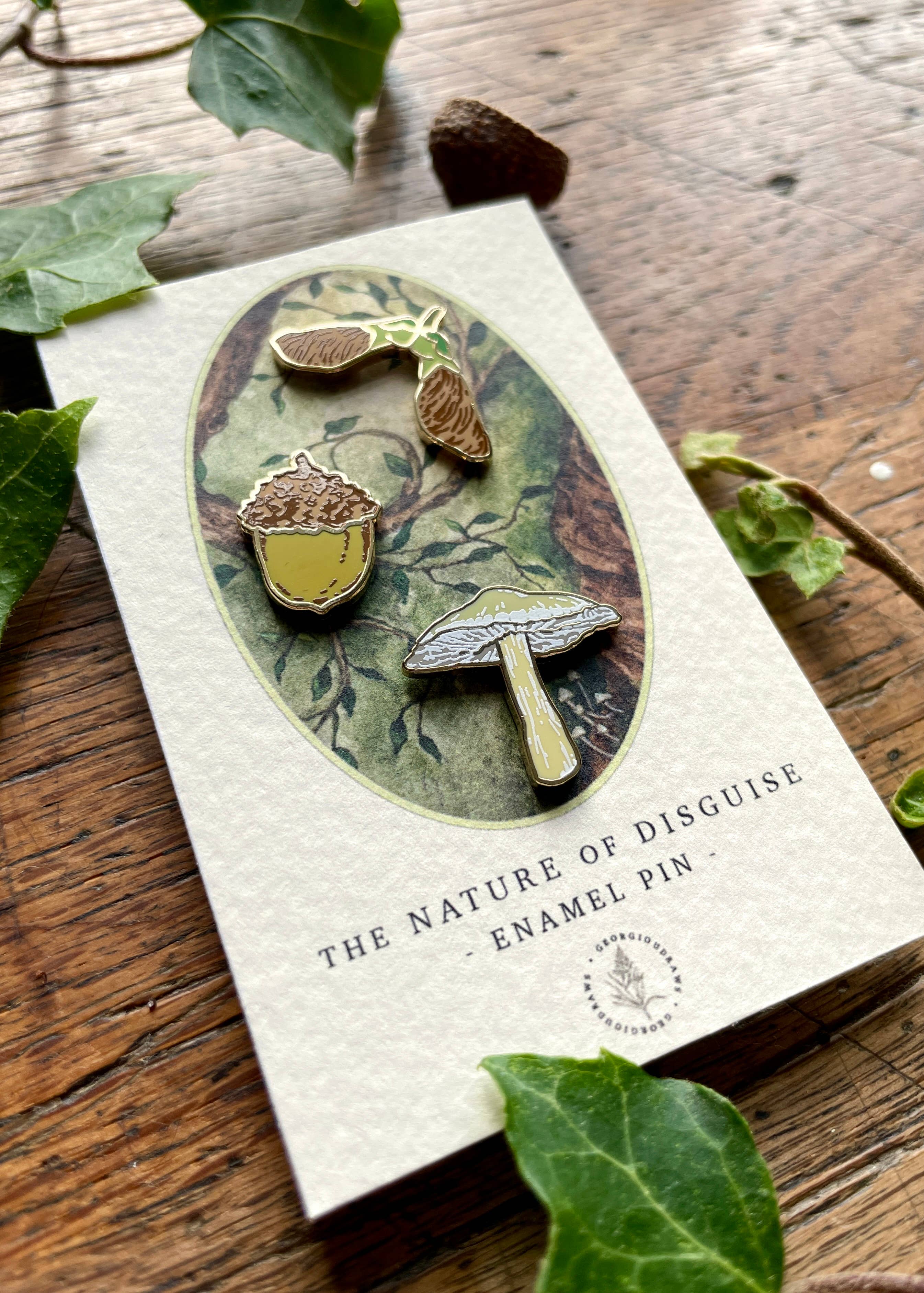 Georgiou Draws - Vendita all'ingrosso Spilla da bavero - Set di mini spille smaltate della Woodland Seeds1