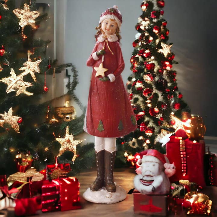 SINT - Wholesale Christmas Decoration - Vintage Style Doll with Display Stand | Christmas Figurine