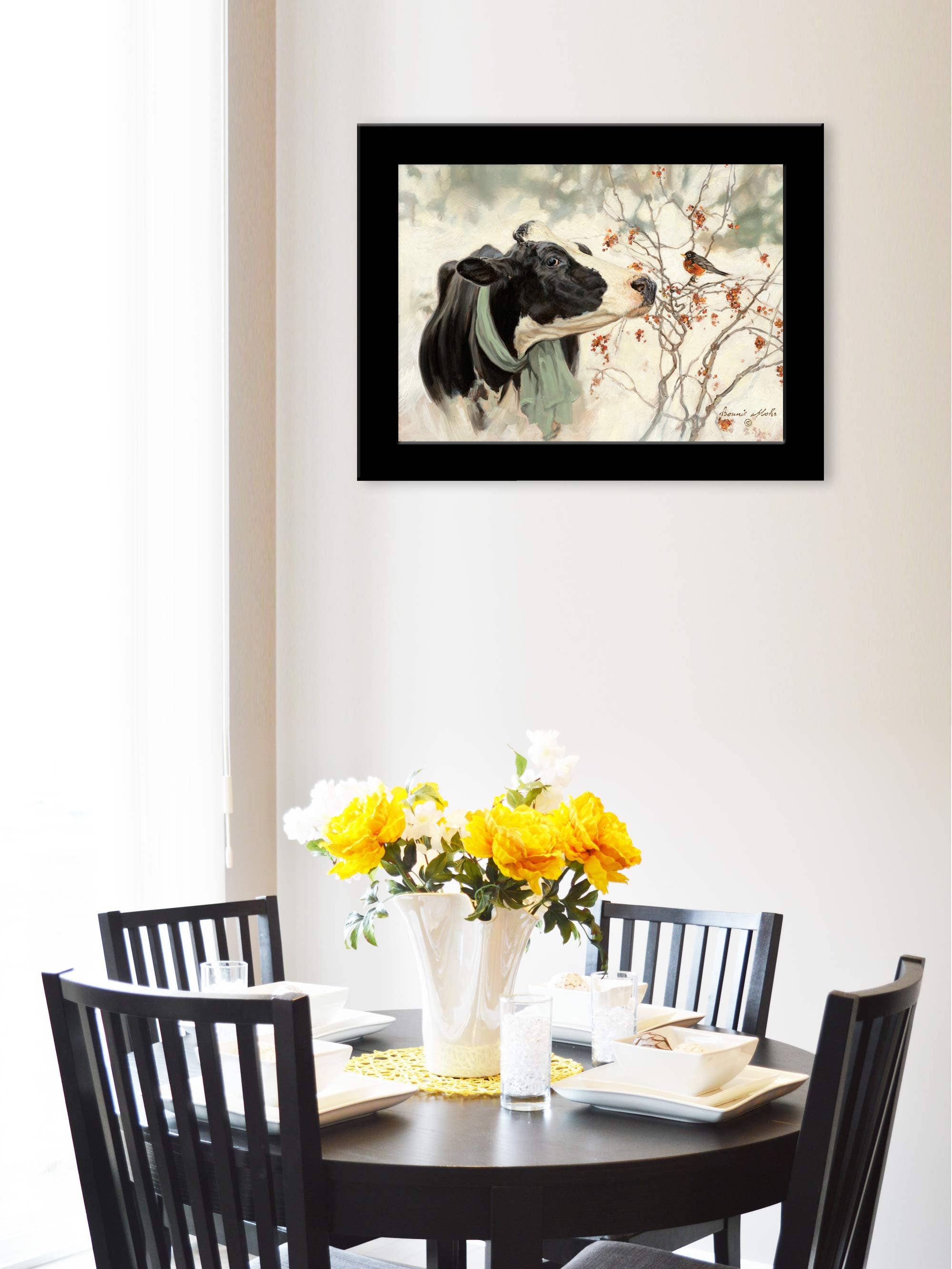 Trendy Decor 4U - Wholesale Art Print - "The Winter Robin" by Bonnie Mohr, Ready to Hang Framed1