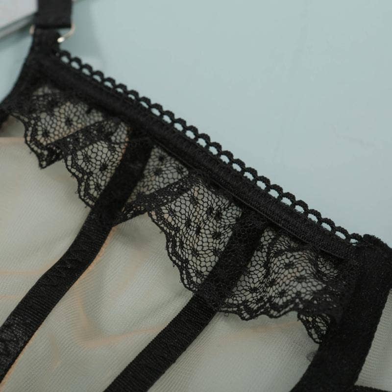 La Belle Fantastique - Vendita all'ingrosso Completino intimo - Donna - Set intimo sexy La Belle Fantastique Brinley a 2 pezzi | Pizzo beige trasparente | Lingerie per sposa | Regalo per lei4