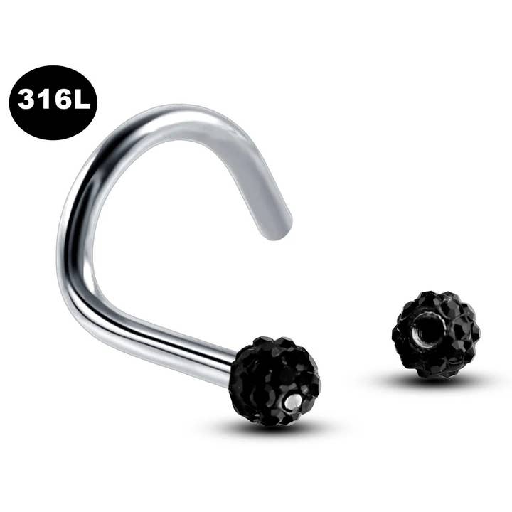 Bodytrend - Venta al por mayor Aretes para la nariz - Tornillos para la nariz, anillo para la nariz-anillo de tornillo para la fosa nasal y bola Ferido -316L