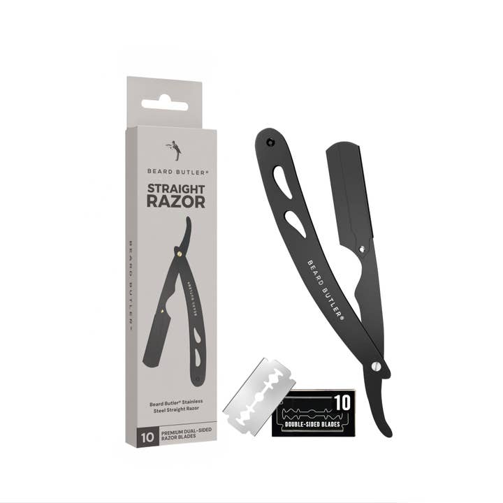 Beard Butler® Straight Razor for Men – Precision Stainless Steel Shaving Tool with 10 Double-sided Blades for wholesale by Beard Butler®