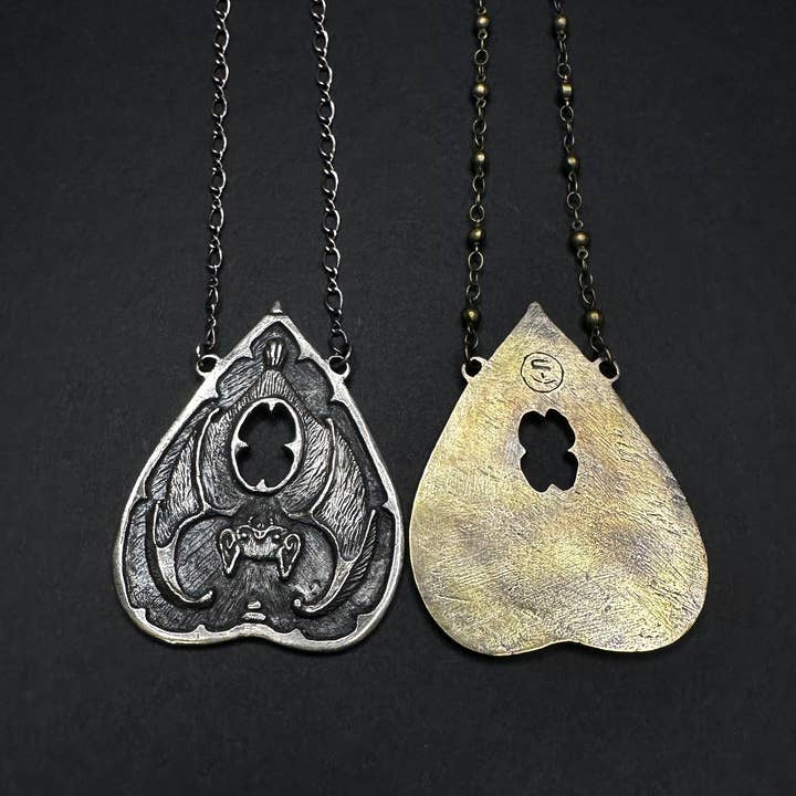 Miyu Decay - Wholesale Pendant/Charm Necklace - Night's Planchette Necklace in Brass and Sterling Silver 1