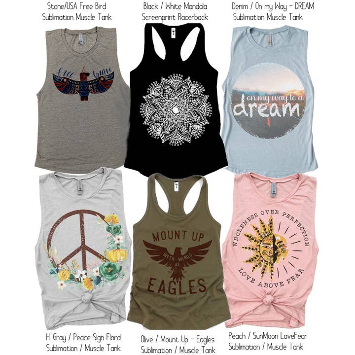 Par.tees by Party On! - Wholesale Tank Top - Women's - Boho Vibes Bohemian Dream Incense Outdoor Soft Graphic Tanks