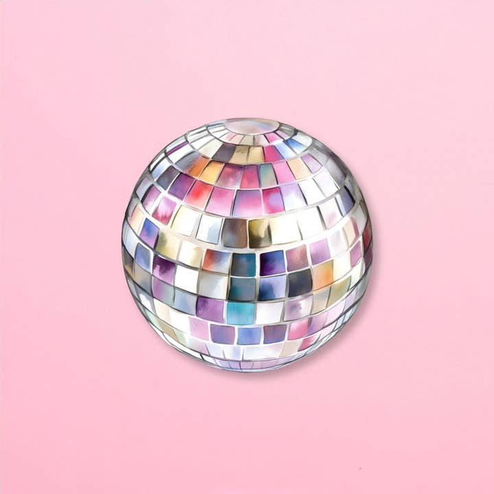 Iridescent Disco Ball Water Resistant Sticker for wholesale by The Sunday Disco