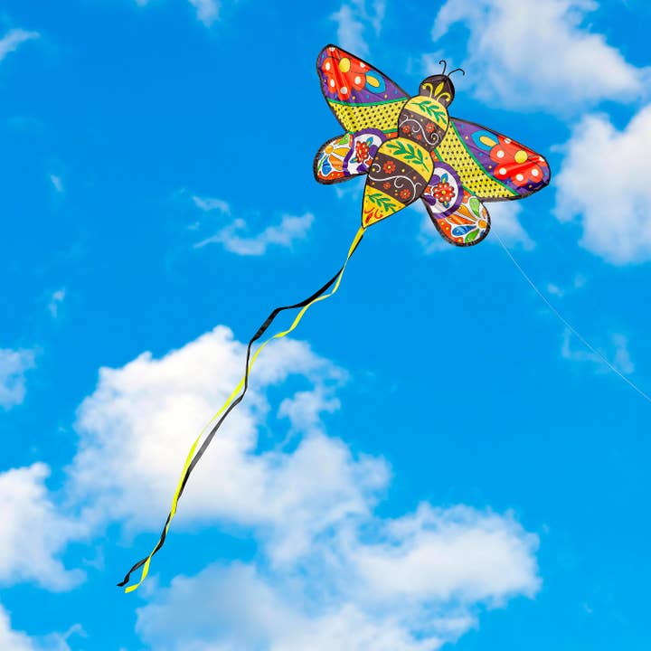 Evergreen Enterprises - Wholesale Sporting Game - Kids & Baby - Ever Fliers Fun Floral Bee Kite with Tail and Reel
