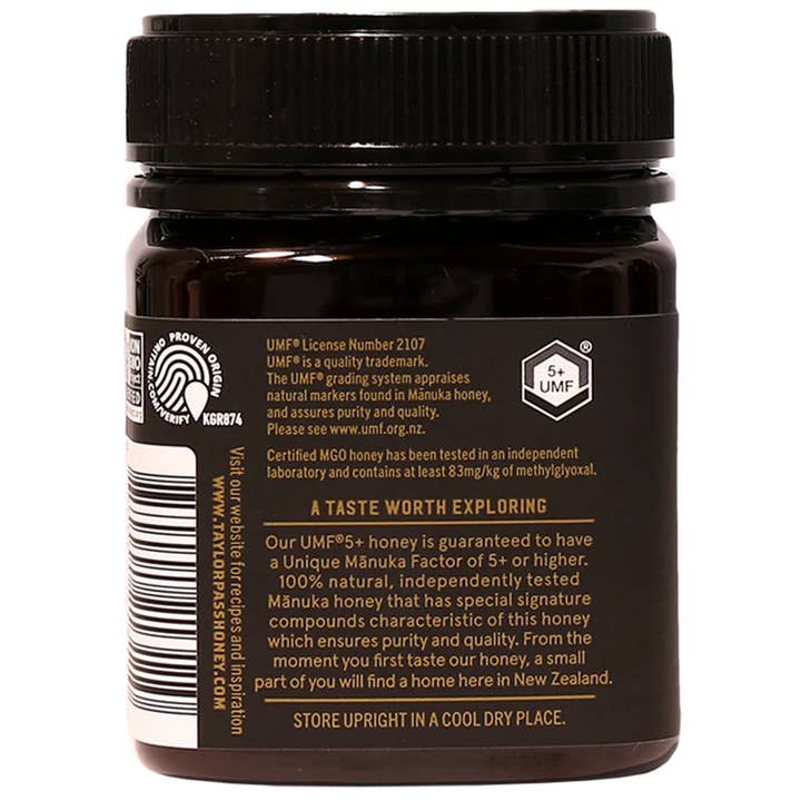 Naturz Beez – Mel por atacado – Taylor Pass Reserve Mel de Manuka UMF 5+ MGO83+ 250g5