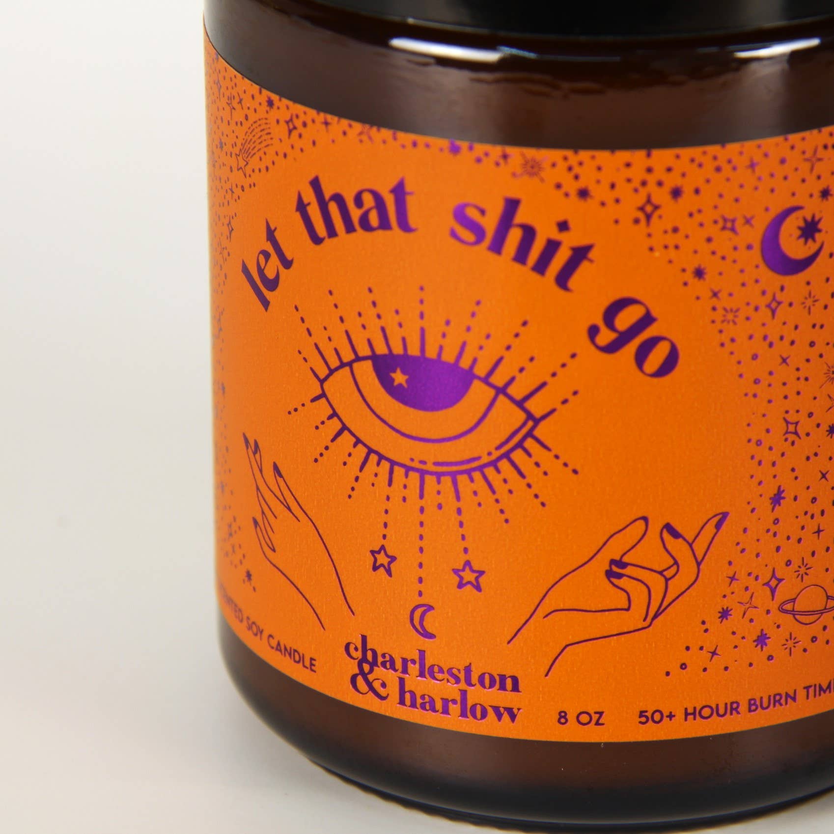 Charleston & Harlow Candle Co. - Wholesale Jar/Filled Candle - Let That Shit Go - Smoked Amber, Pepper + Orange Soy Candle1
