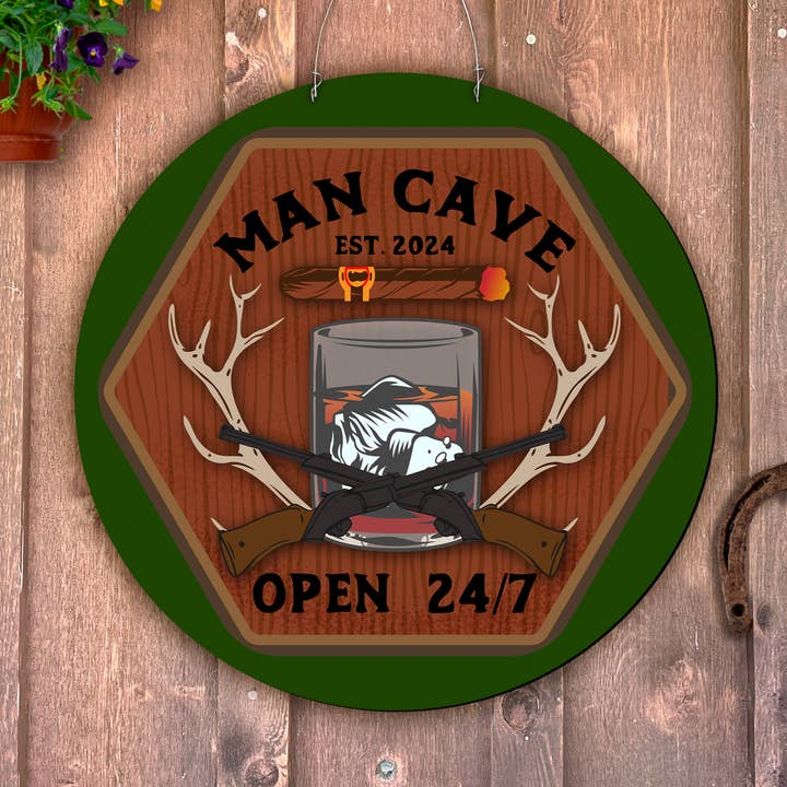 Steel Southern Designs - Vendita all'ingrosso Decorazione per porta - Targa artistica in metallo per esterni «Mancave»0