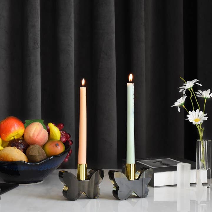 Lainy Home – wholesale Candle holder – Pair of 3” Butterfly Candleholders2