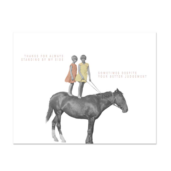 Embued Photophiles - Wholesale Love Card - Girls on Horse Thank for Always Standing By My Side Card