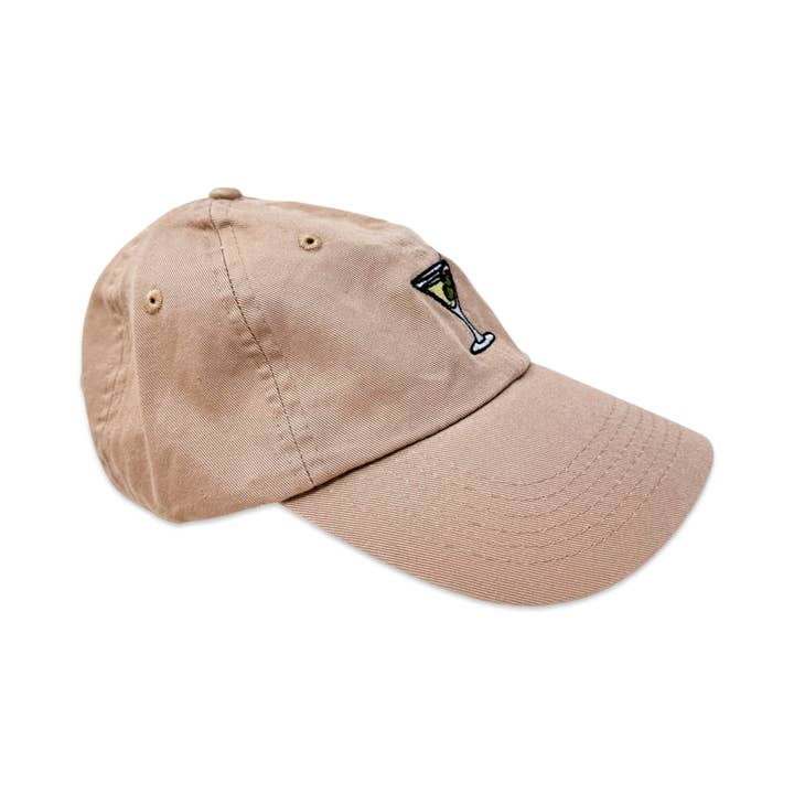 Beige Tan Martini Embroidered Hat for wholesale on Faire1
