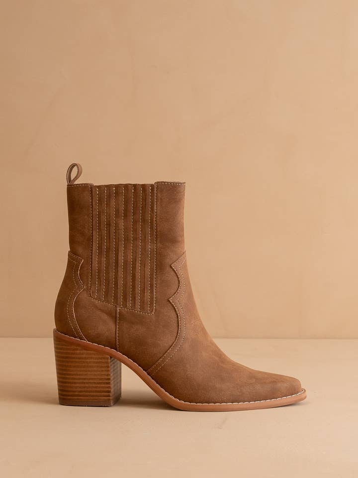 The Addison | Brown Perfectly Paneled Western Boot for wholesale by OASIS SOCIETY
