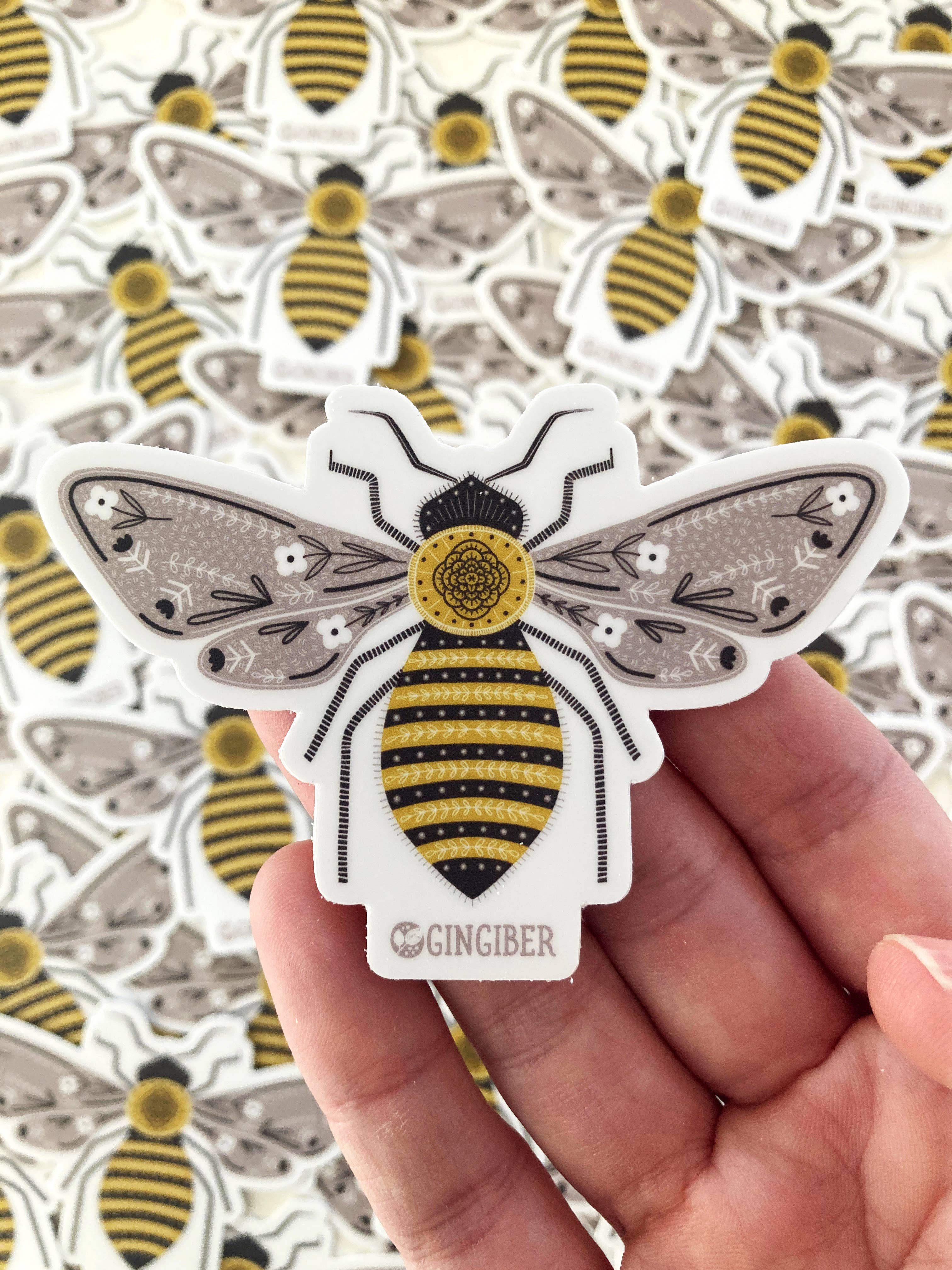 Gingiber - Wholesale Sticker - Bumble Bee Sticker - Die-Cut, Pollinators1
