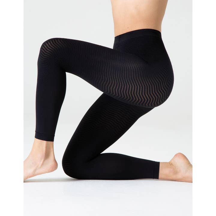 Black Cellulite Control Footless Tights, Massage Leggings, Pyjama for wholesale on Faire