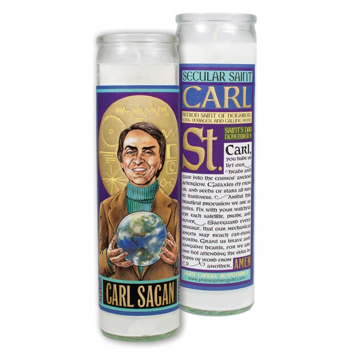 Unemployed Philosophers Guild - Wholesale Jar/Filled Candle - Carl Sagan Secular Saint Candle