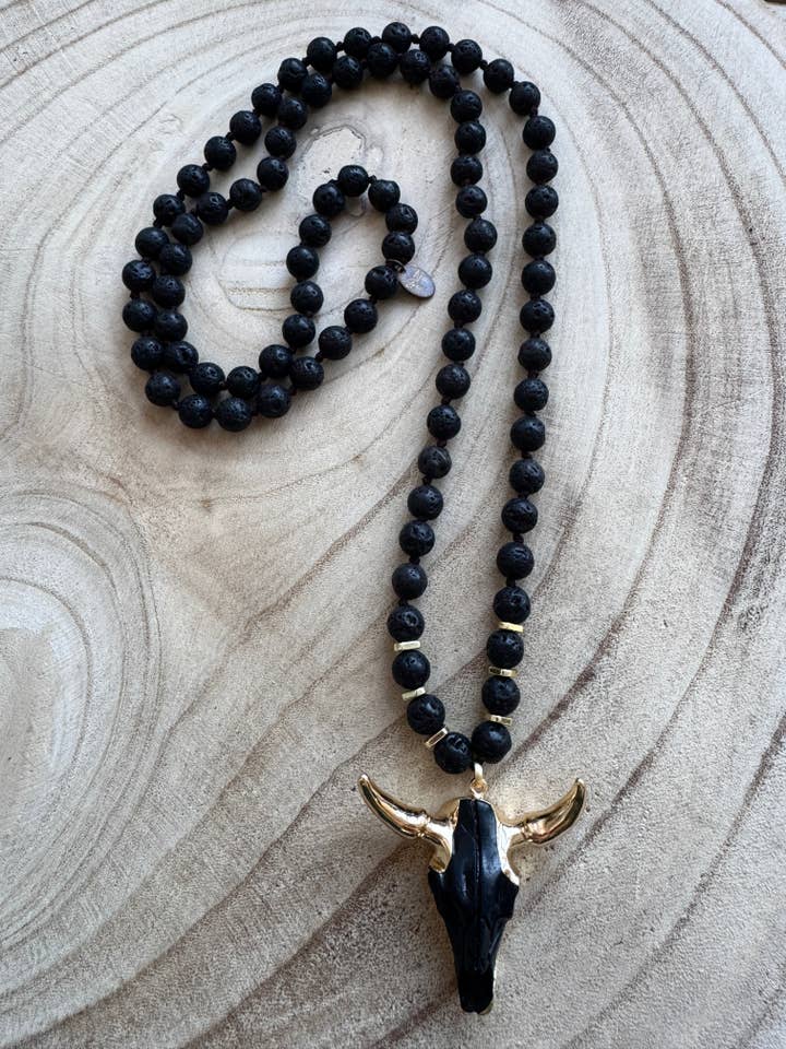 Black Wildhorn Necklace for wholesale by Wild Spirit London