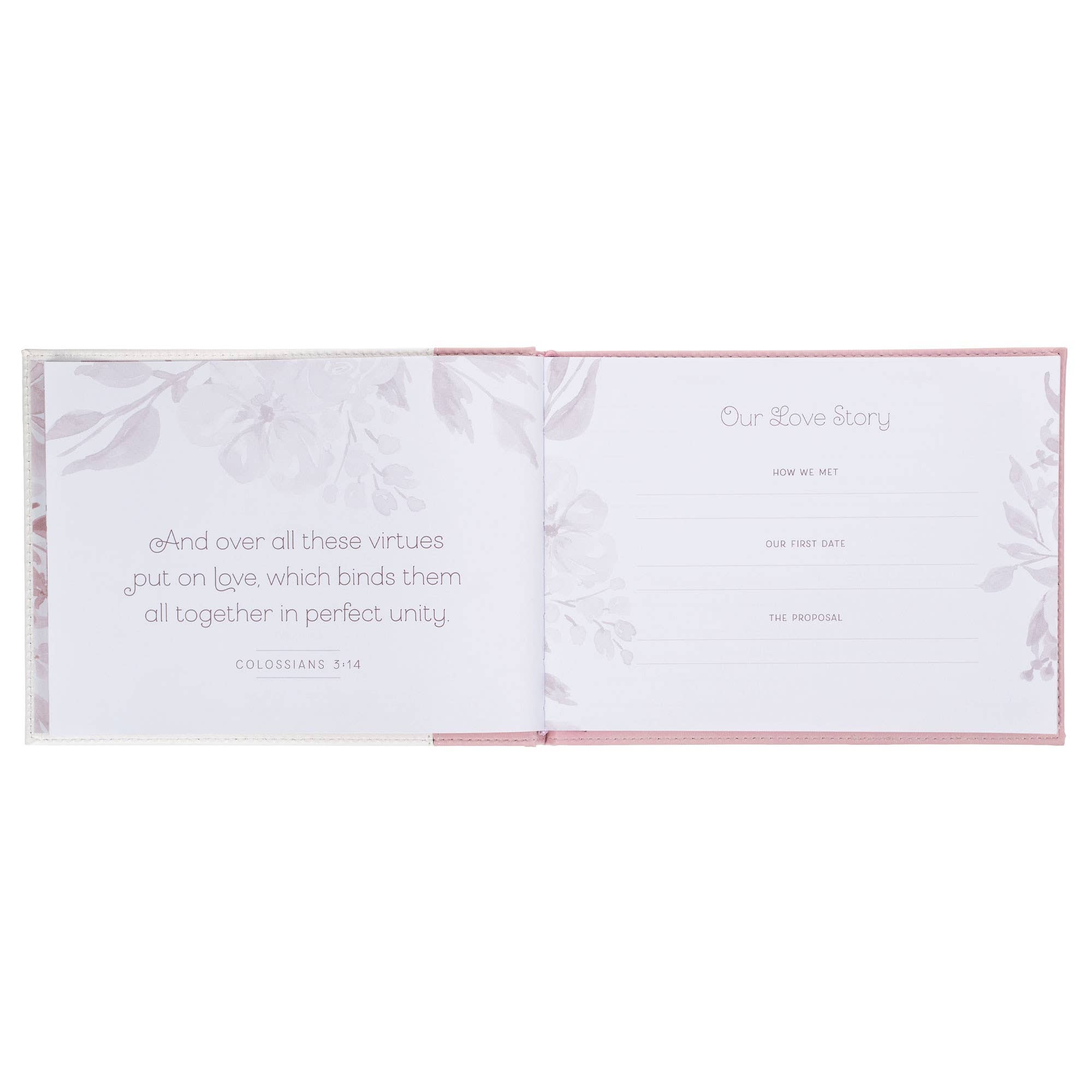 Christian Art Gifts - Vente Livre d'or - Livre d'hôtes Pink/White Floral Mr. & Mrs.3