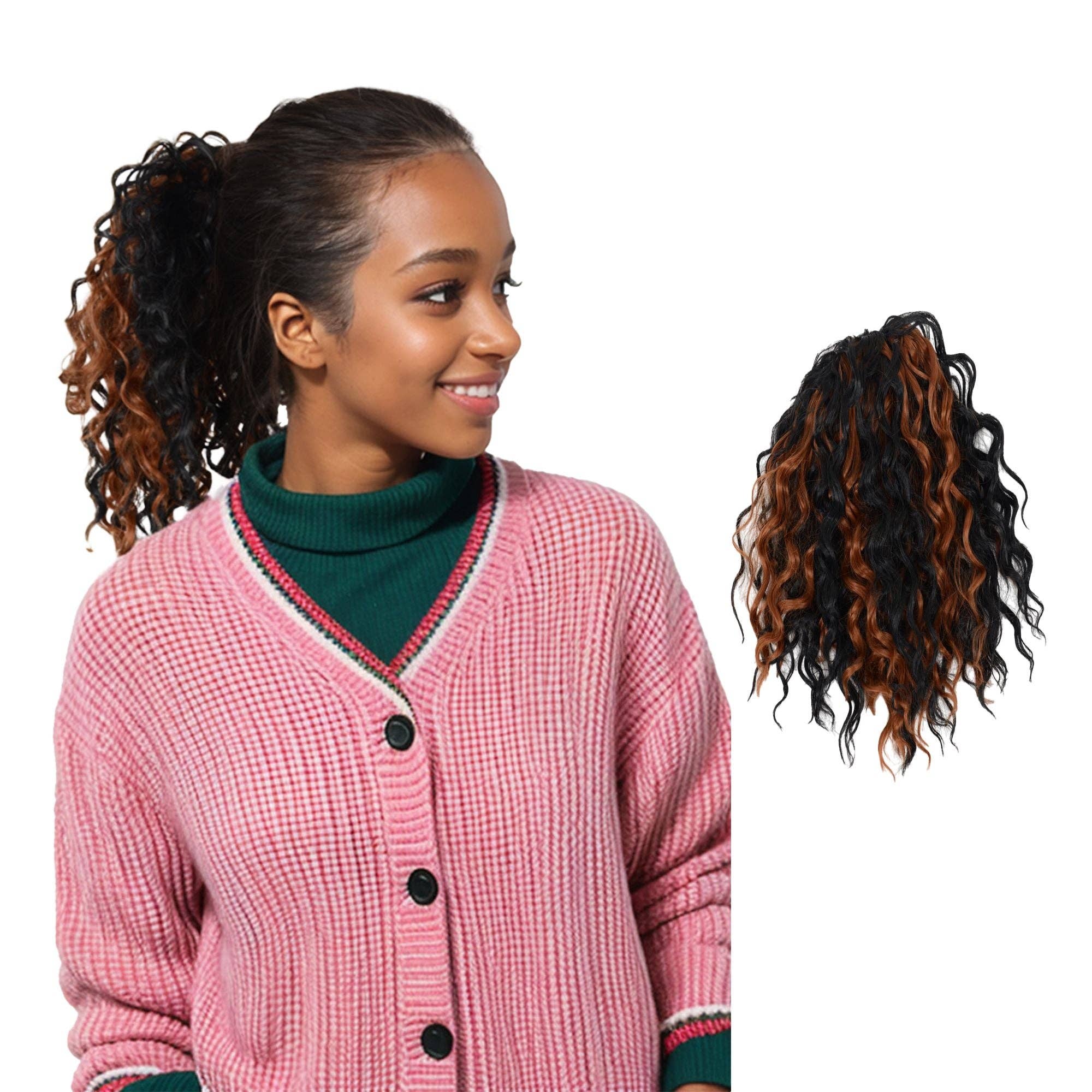 AK Brand - Wholesale Hair Extensions - 10" Curly Drawstring Ponytail Extension for Women5