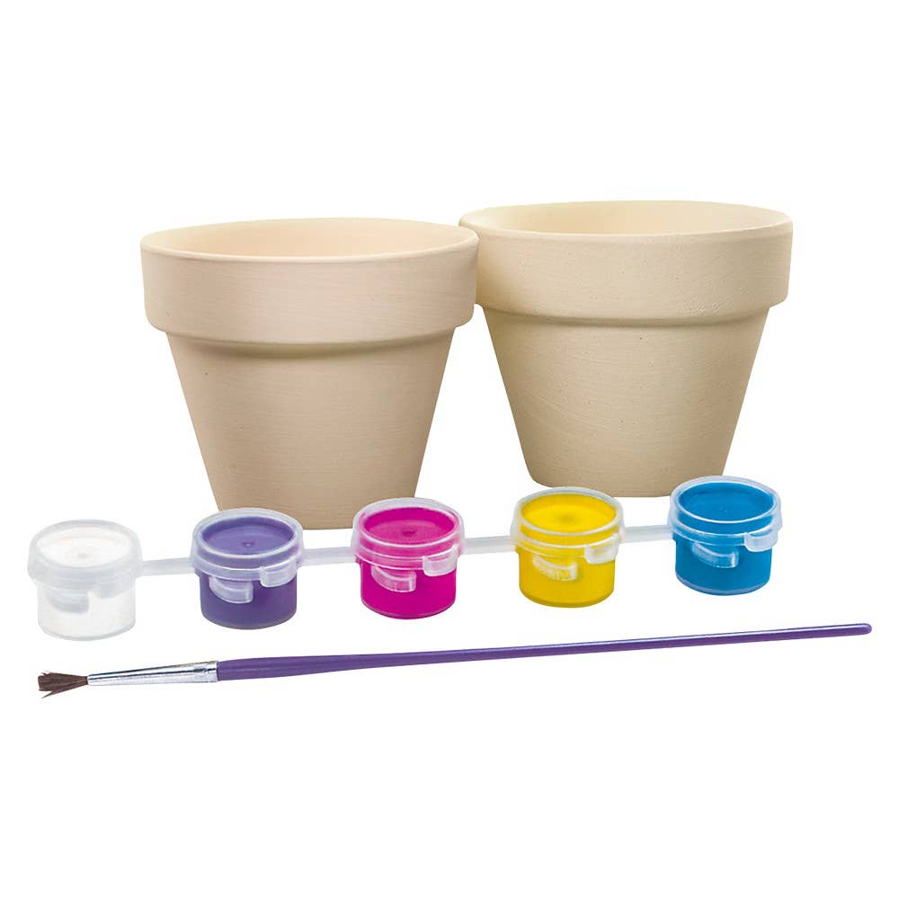 The Toy Network - Wholesale DIY Craft Kit - Kids - KidzMaker/Paint Your Own Terracotta Flower Pots1