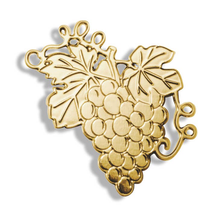 magnetic brooch “oenology” - golden grape for wholesale by tout simplement
