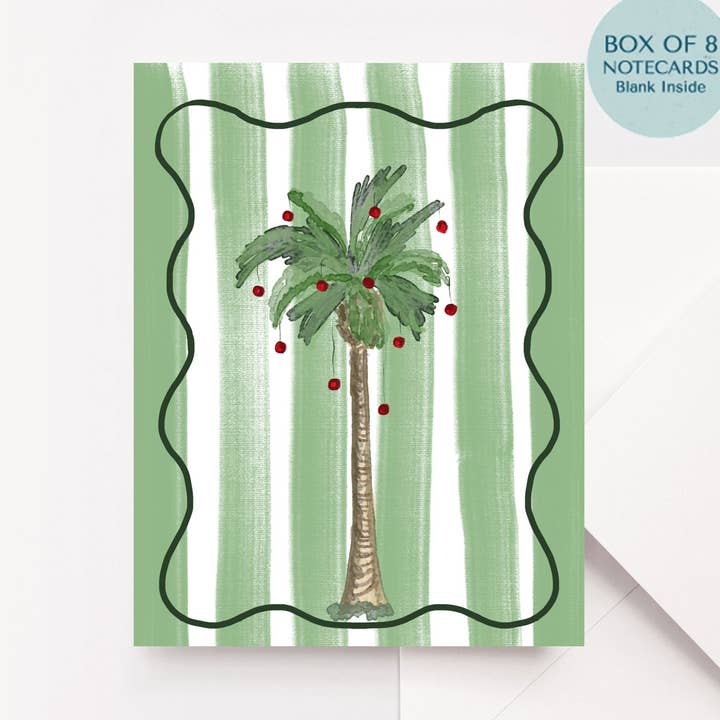 Christmas Palm Tree Notecard Set for wholesale by Dodeline Design