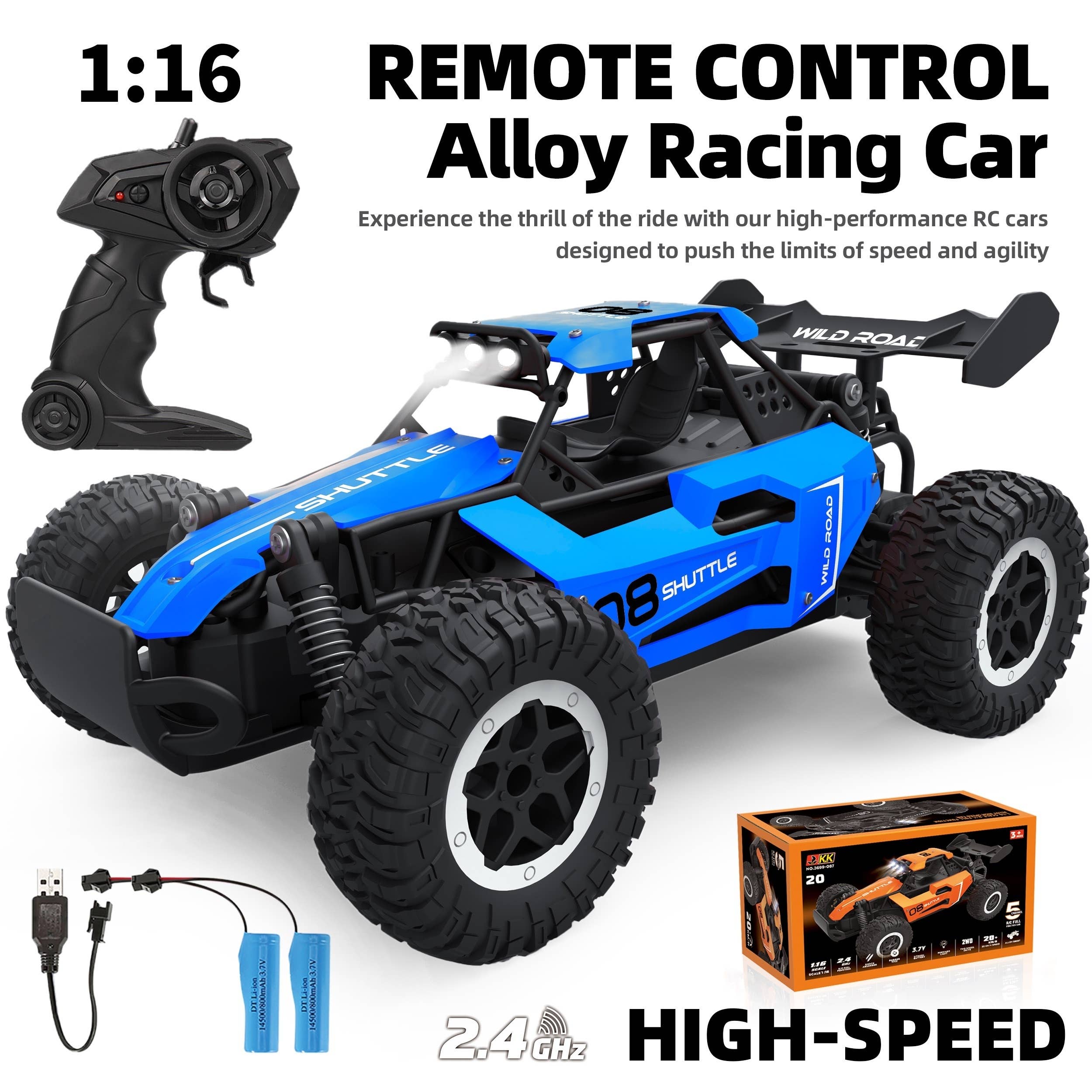 Shop Celino - Wholesale Toy Car/Truck - Kids - High-Speed 1:16 RC Car, 20 Km/h, USB Rechargeable, Off-Road11