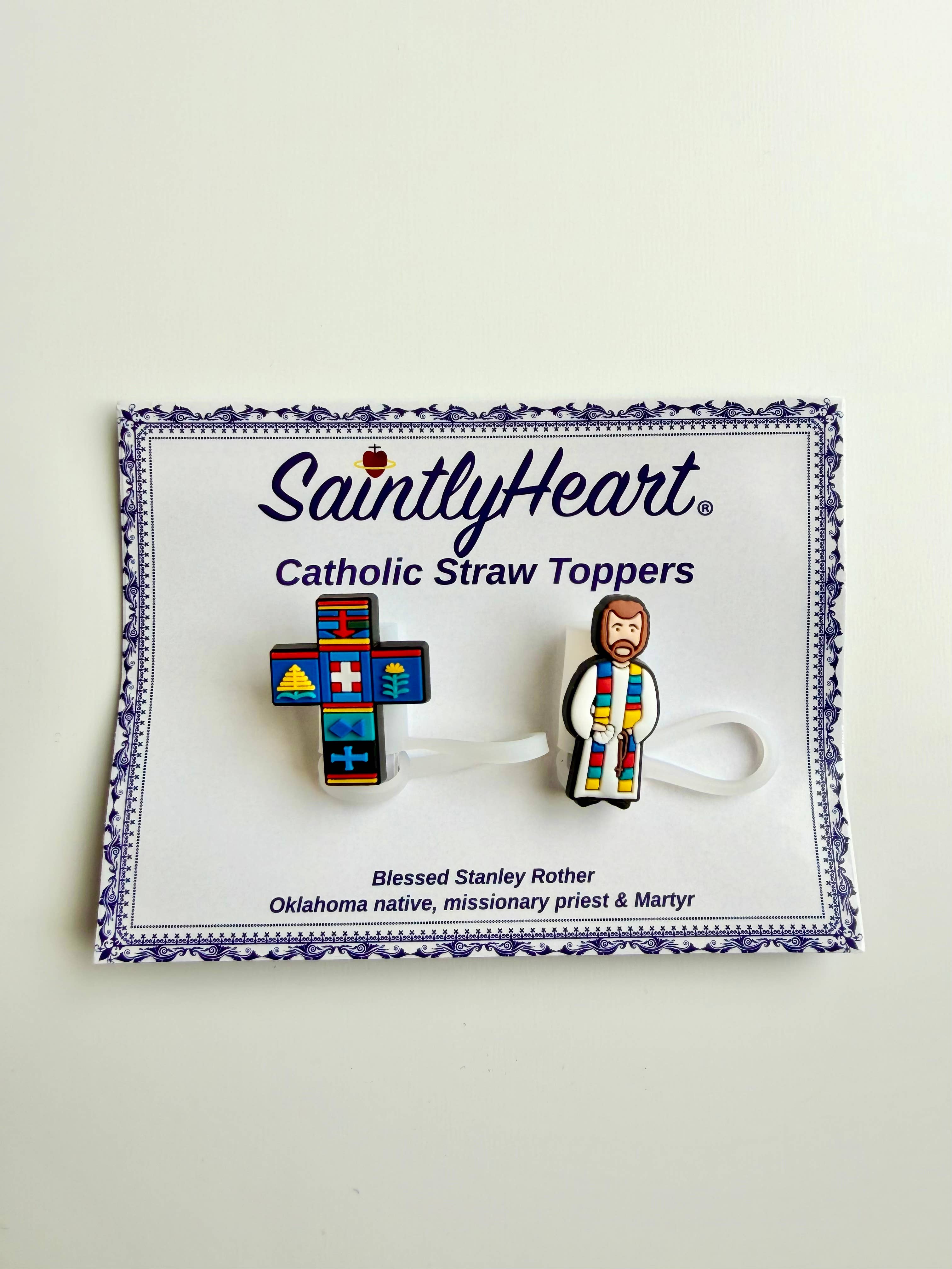 Saintly Heart LLC - Wholesale Drinking Straw - Catholic Straw Toppers: Blessed Stanley Rother