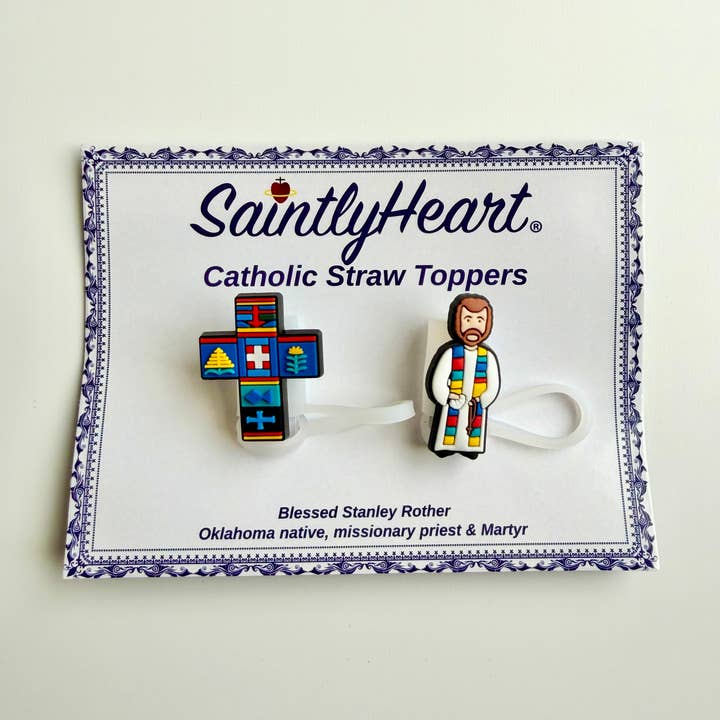 Katholische Strohhalmaufsätze: Seliger Stanley Rother für den Großhandel von Saintly Heart LLC