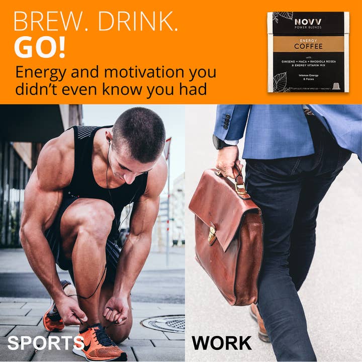 NOVV Power Blends – Engroshandel Kaffebærer – NOVV ENERGY COFFEE - 20 Nespresso-kapsler med appelsinsmag2